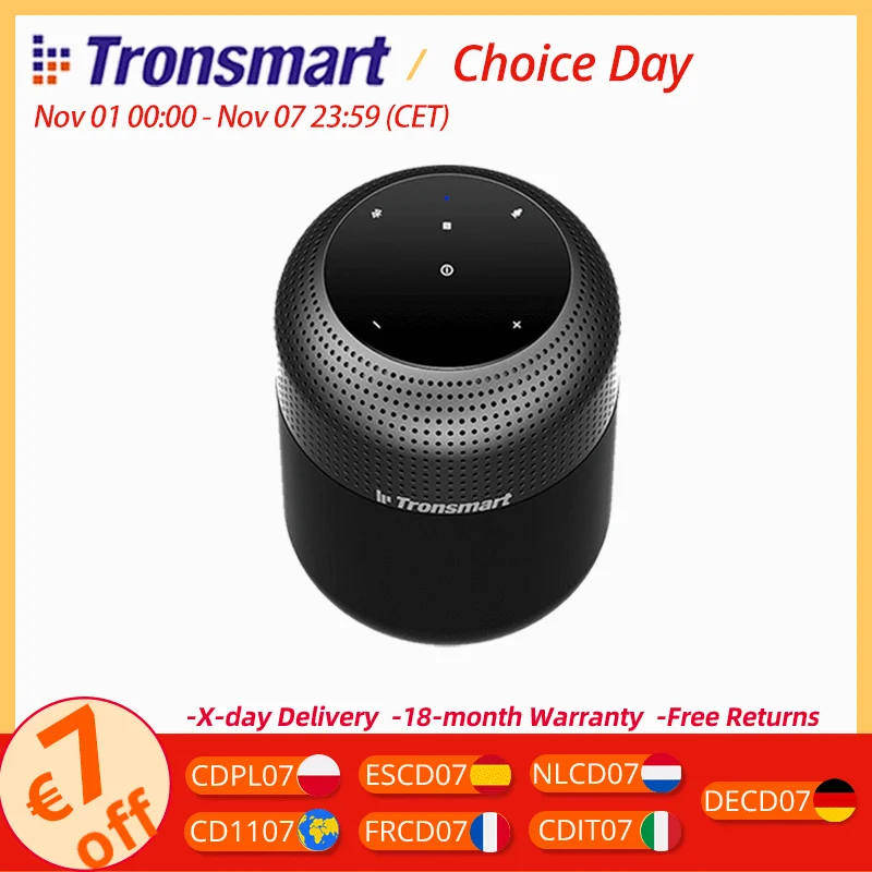 Tronsmart T6 Max Bluetooth Speaker 60W Home Theater Speaker with 20H Playtime, IPX5, NFC, True Wireless Stereo, Voice Assistant