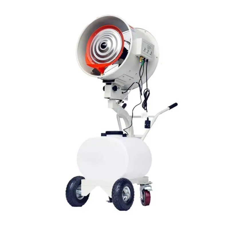 

Stainless Steel Material Tank Type Movable Atomizing Spray Cooling Dust Disinfection Fan