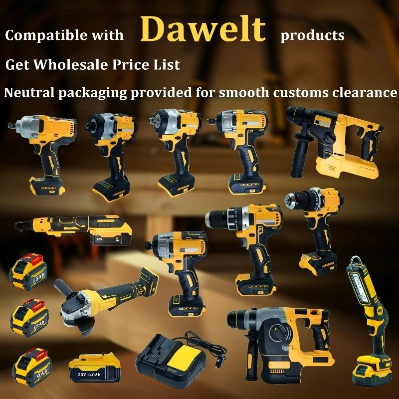 20V Cordless Tool Kit: Drill Driver Impact Wrench Grinder Saw Hammer