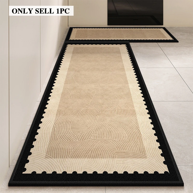 Kitchen Floor Mat PVC Waterproof Leather Carpet Solid Color Minimalist Rug Oil-proof Non-slip Long Foot Mats Home Decor Rugs 양탄자