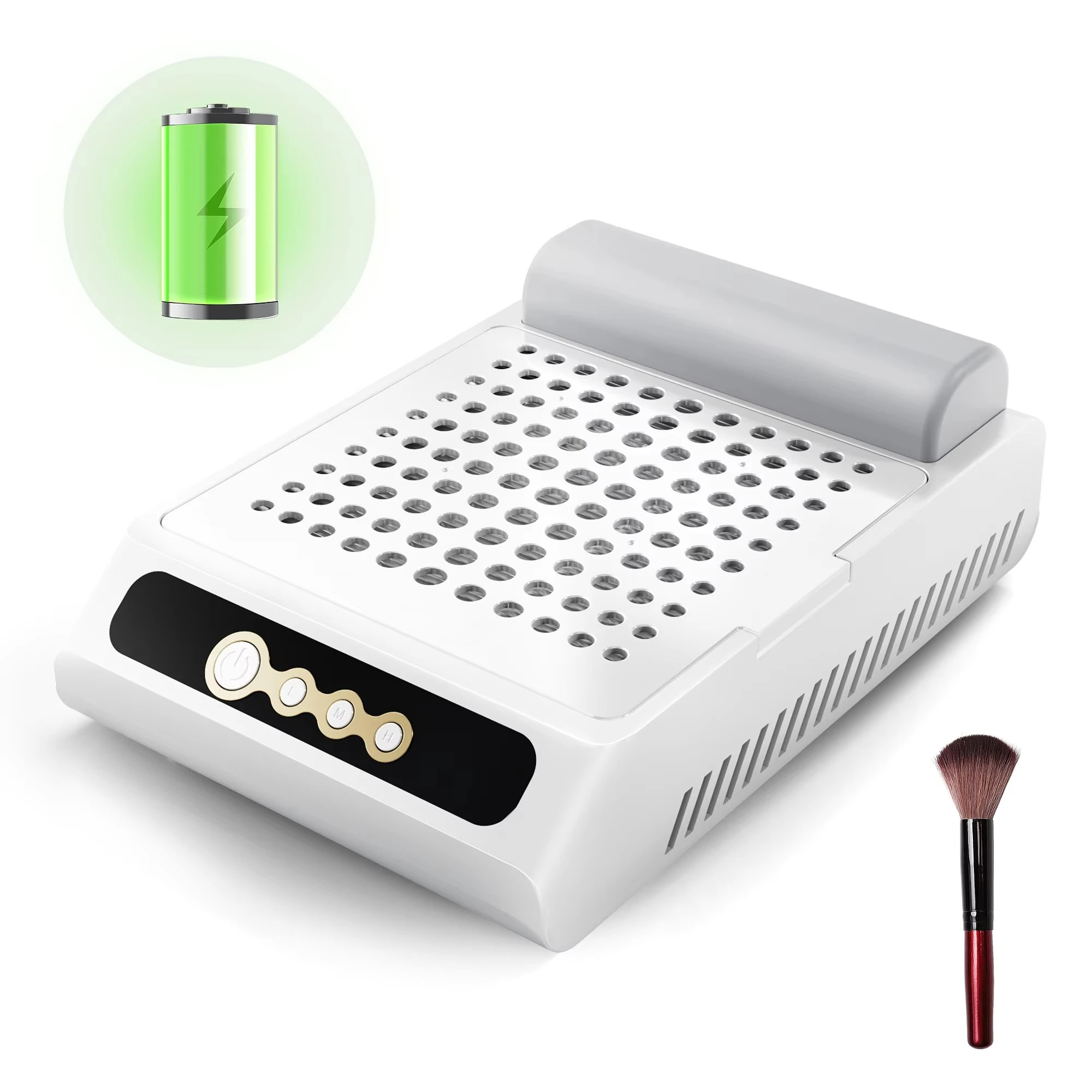 

Rechargeable Nail Dryer Tool Vacuum Machine Nail Desk Cordless Dust Collector with Pillow