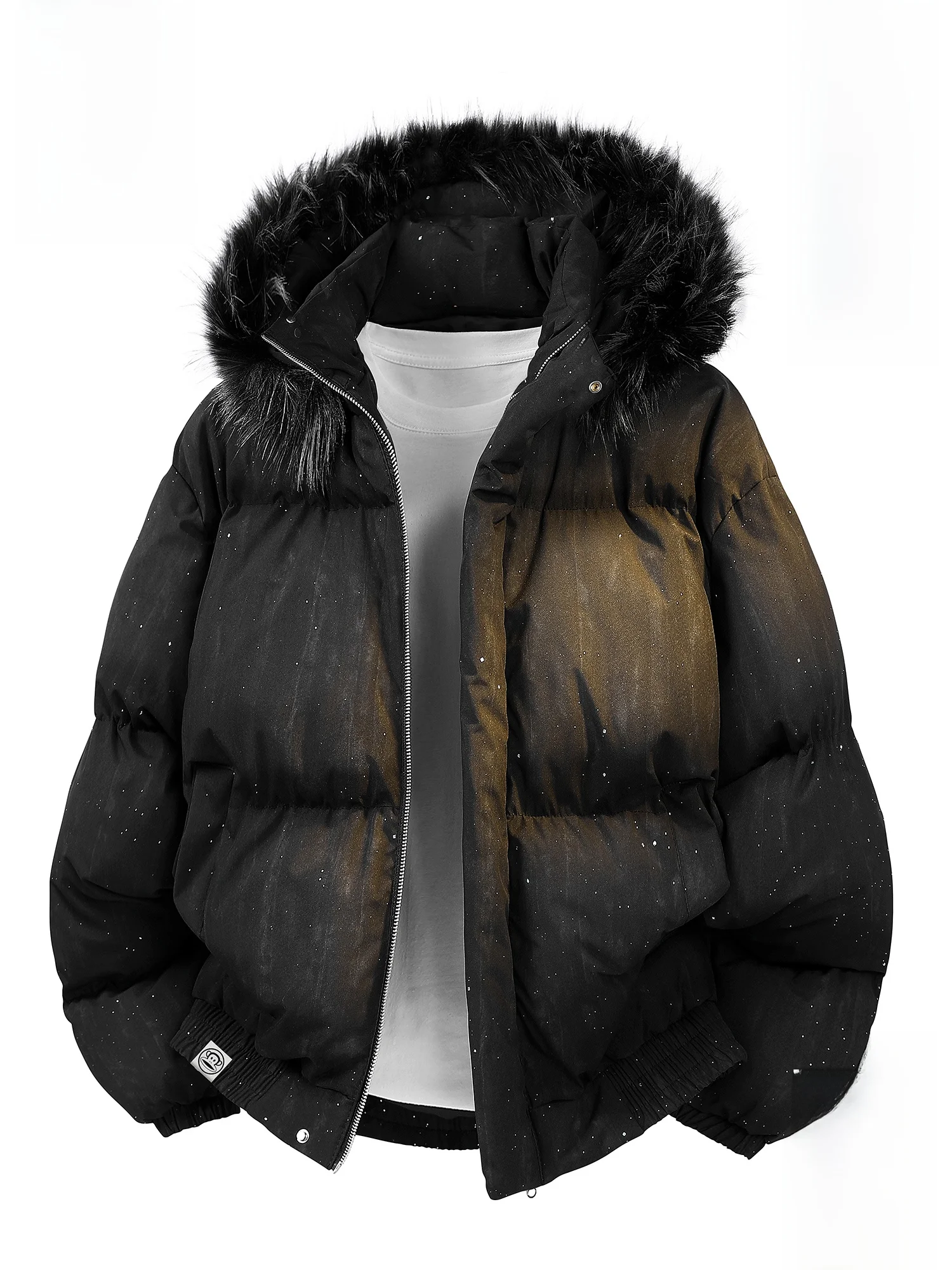 

Зимняя теплая хлопковая куртка Paul Frank для мужчин с капюшоном и меховым воротником, молодежная модная свободная куртка с длинными рукавами на молнии