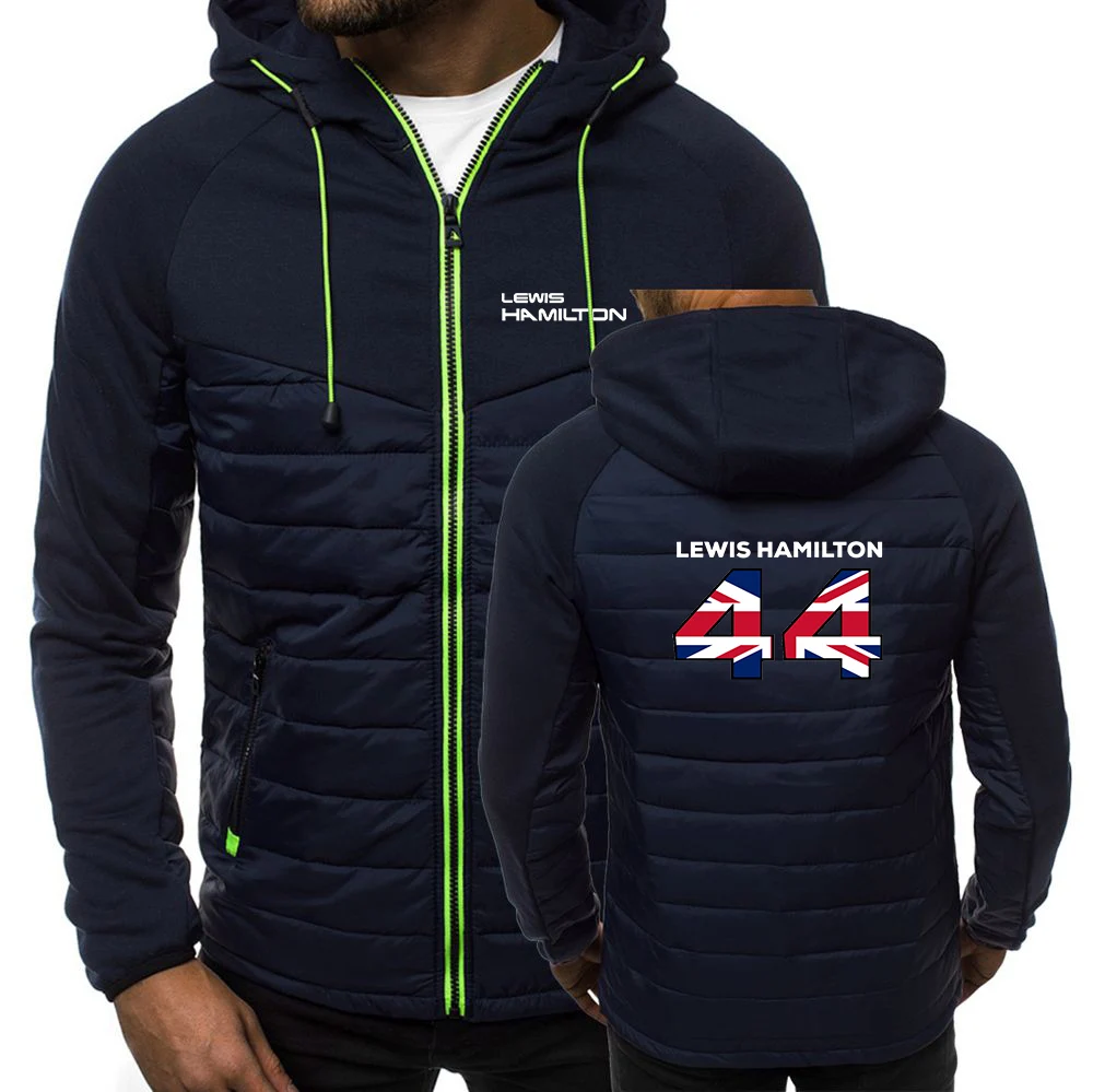 F1 Driver Lewis Hamilton Digital 44 Men's Fleece Hooded Stitching   Jacket New Winter keep warm Clothing Zipper Printing Coat view 5