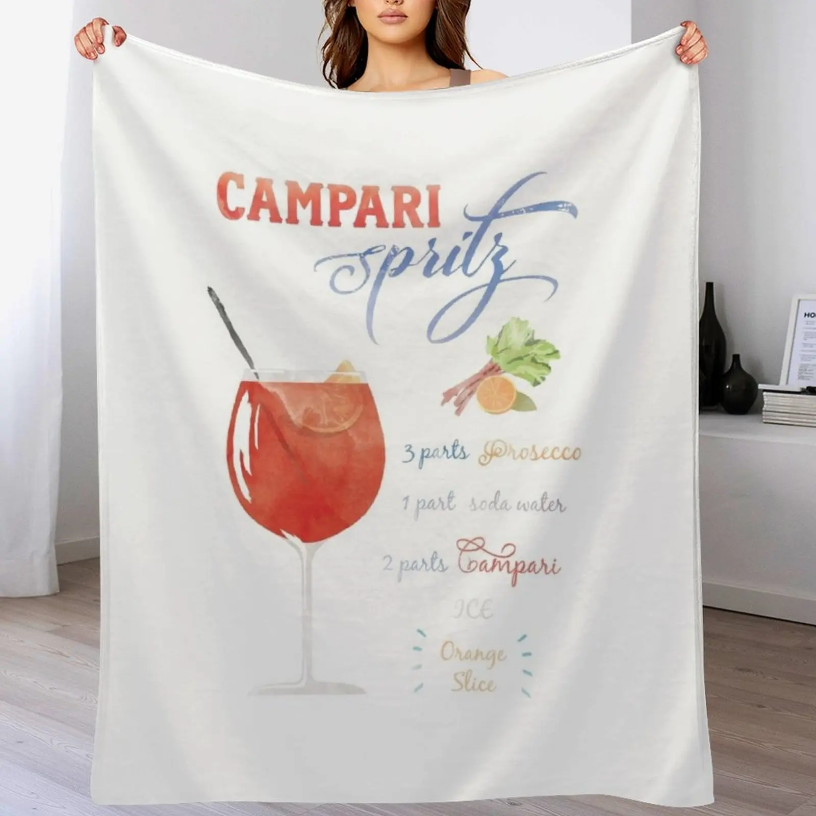 

Campari Spritz Watercolour Throw Blanket funny gift Designers Furry Moving Blankets