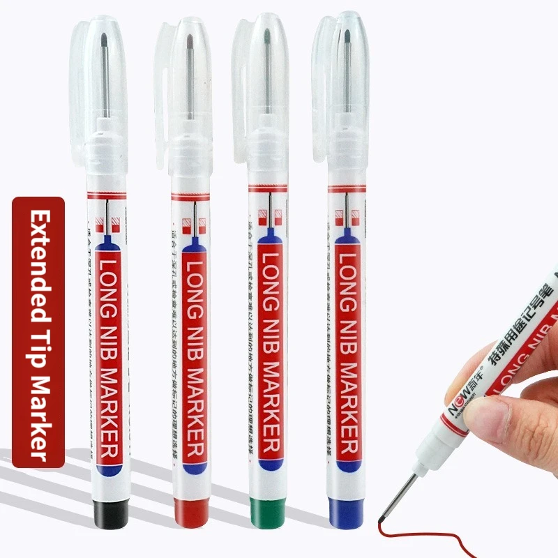 Marqueurs en continu à tête longue et à trou profond de 20mm, stylo perforateur en métal polyvalent, étanche, décoration de travail pour calcul à