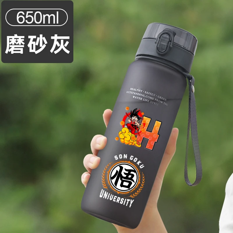 

Dragons Ball Letter A-Z Sports Water Bottle Anime Son Goku Outdoor Kids Bottles Portable Leak Proof Student Drink Cup 650ml