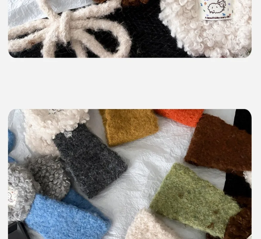 Koreanischer Stil Ins Lammwolle Schnür-Plüsch-Ohrenschützer für Frauen Herbst und Winter Warmer und Kälteschützender Haarreif – Detail 11
