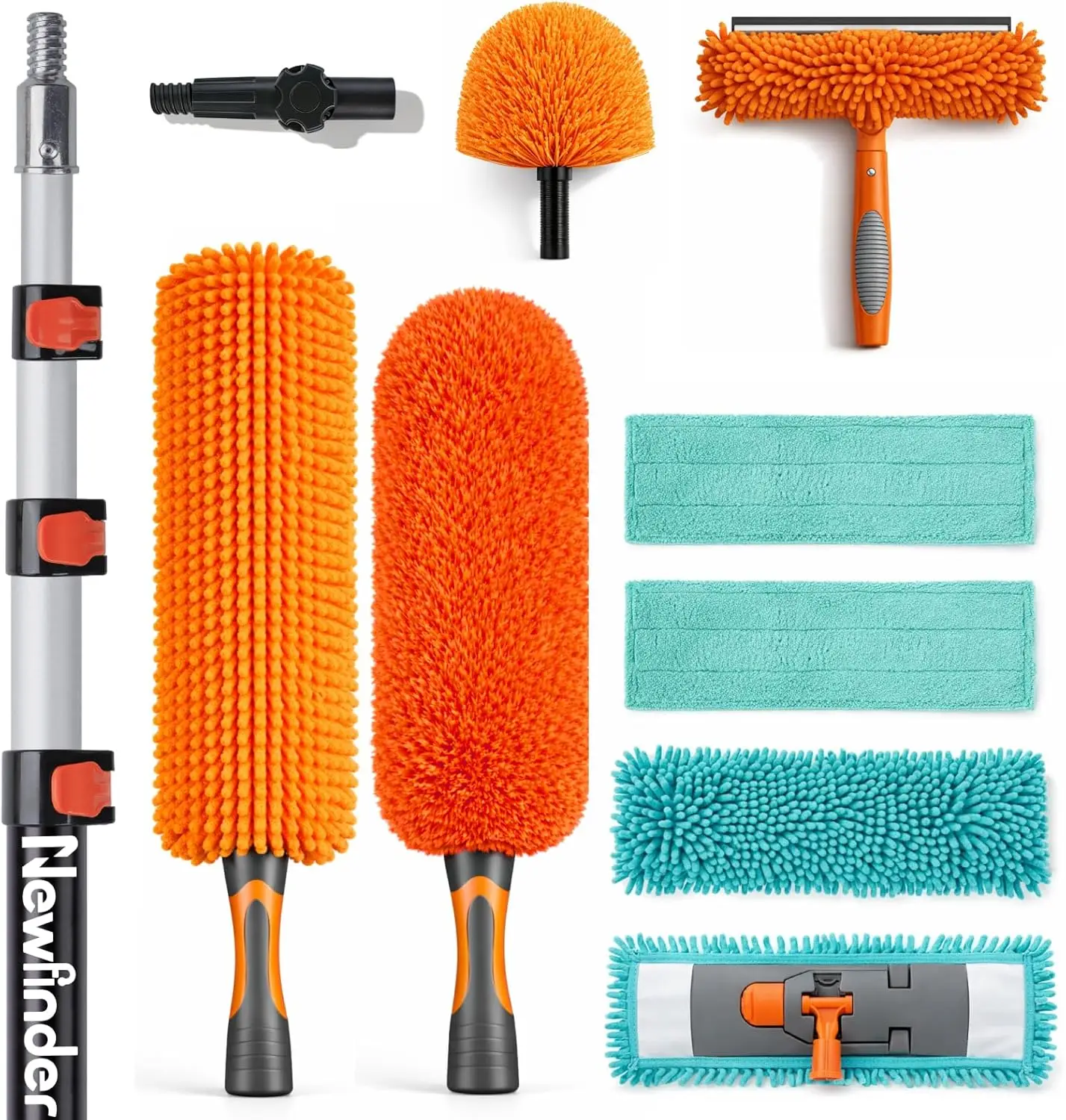 

20ft High Ceiling Duster Kit with 4-12ft Extension Pole, 7-in-1 Cleaning Set for Home
