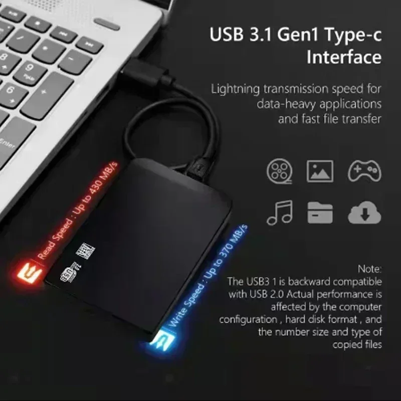 256TB SSD High-speed SSD USB 3.0 Enclosure Mobile Hard Drive Cases for SSD External Storage HDD Box With USB3.0 Cable ABS view 4