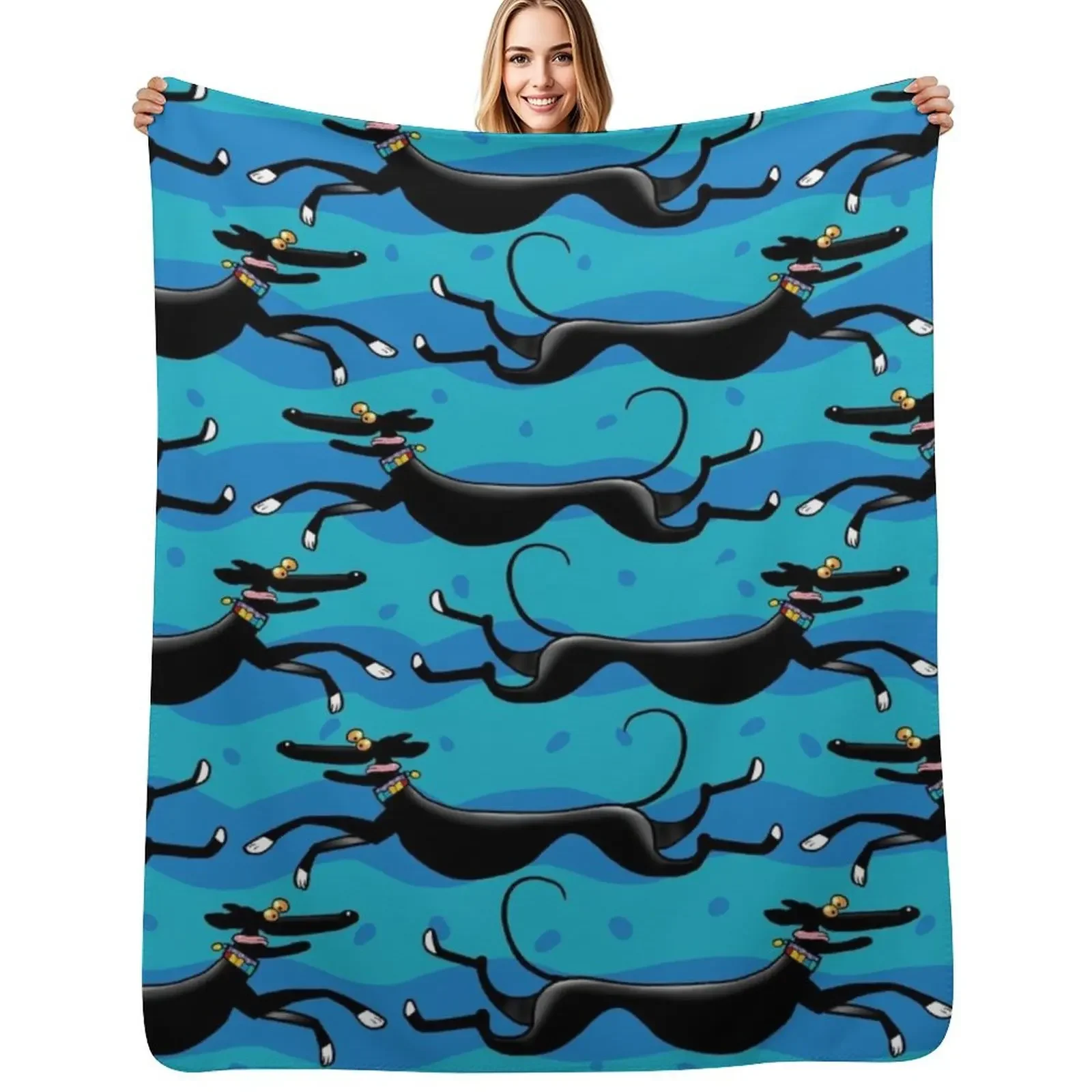 

Blue Zoomies pattern Throw Blanket Thins Furry Personalized Gift Soft Blanket