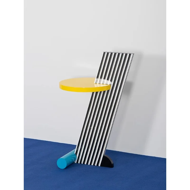 

Zebra Stripes High-end Luxury Memphis Style Coffee Table Vintage Artistic Style Side Table Simple Decorative Table