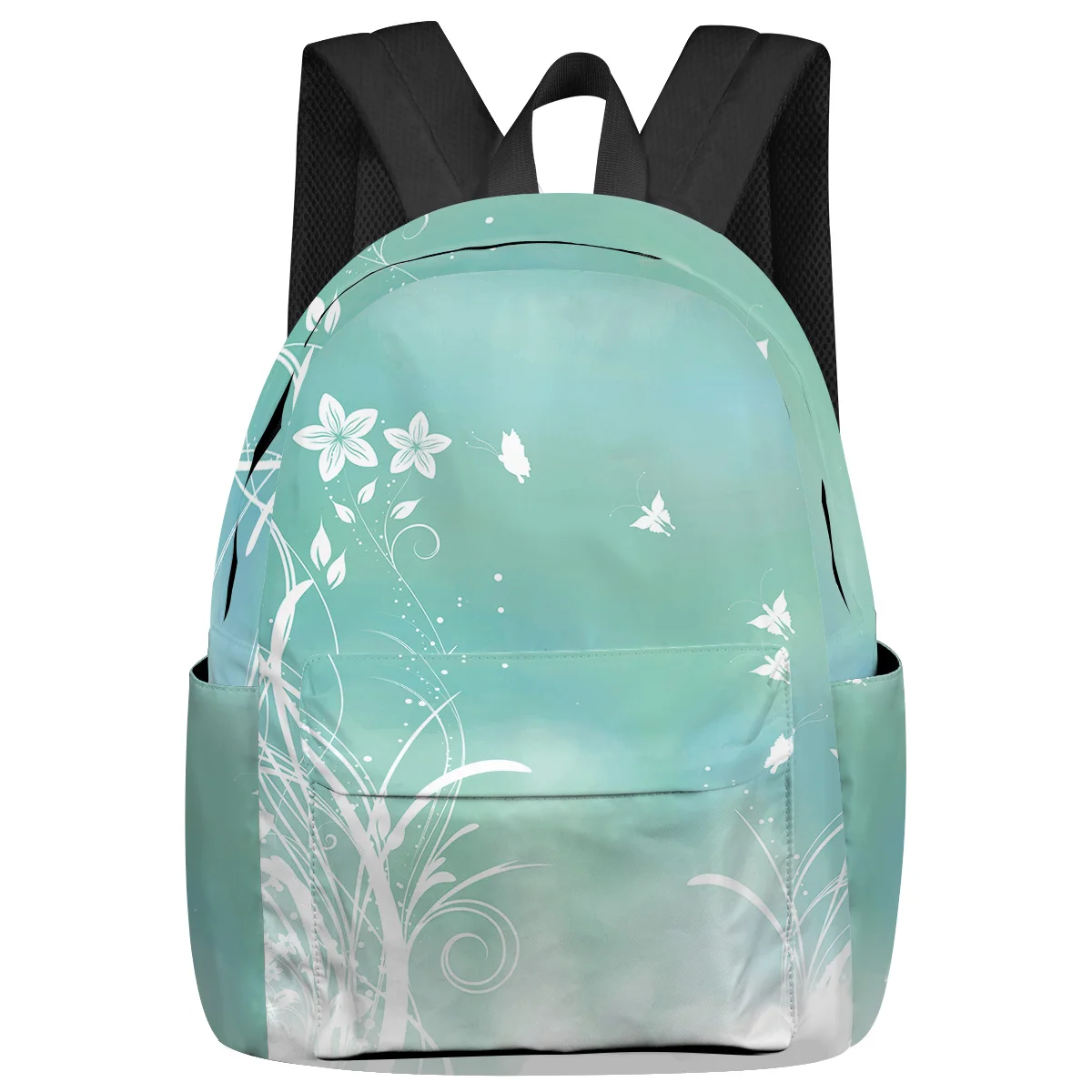 

Green Grass Flower Butterfly Women Man Backpacks Waterproof Travel School Backpack For Student Boys Girls Laptop Bags Mochilas