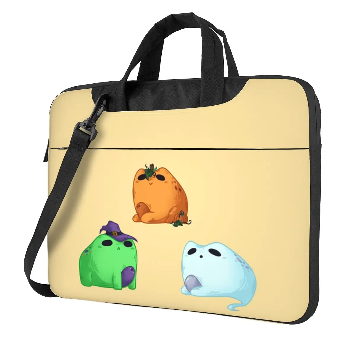 

Small Halloween Frogs Crossbody Laptop Bag Case Computer Bag Resistant Protective Notebook Pouch for Macbook Pro Lenovo