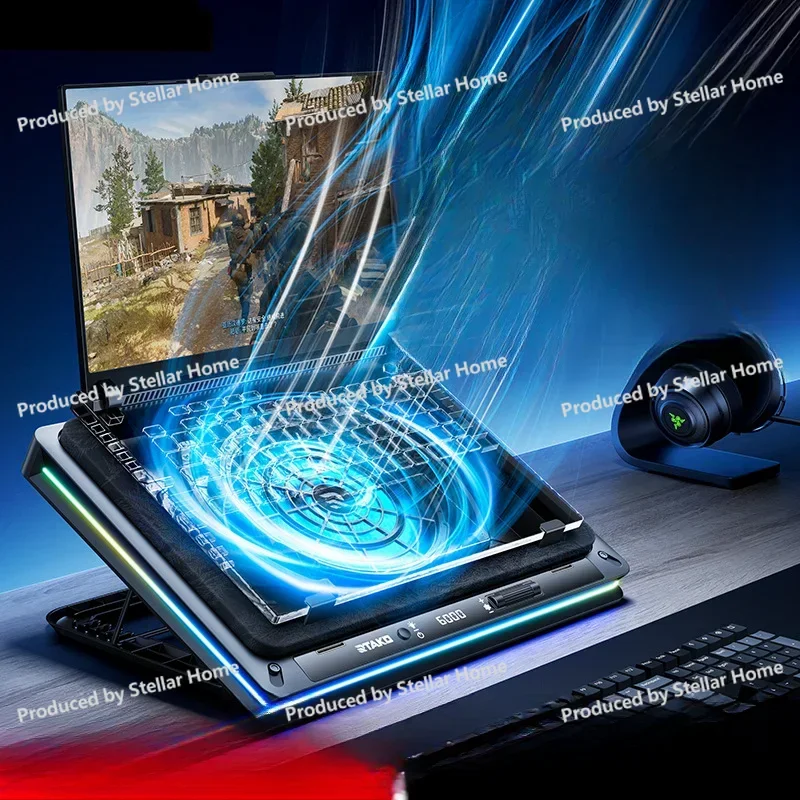 Computer Stand Cooling Plate Pressurized Air Notebook Radiator Base Turbine Silent Fan Refrigeration Computer Stand Cooling