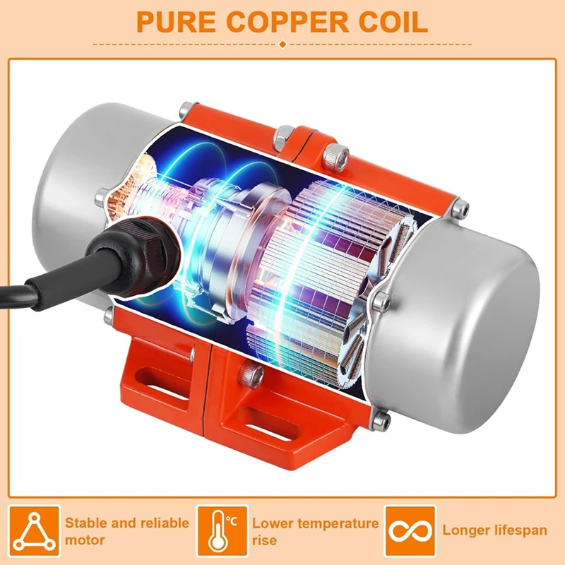 Concrete Vibrating Motor,Single Phase AC 110V 3600RPM Concrete Motor With Speed Controller,For Shaker Table US Plug