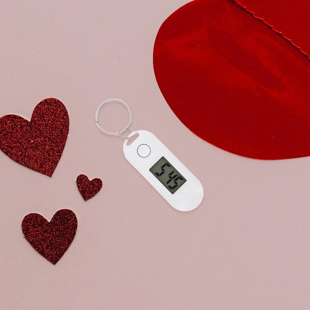 2 Pcs Pocket Watch Key Chain Digital LED Number Luminous Backpack Keychain with Small White Nurse