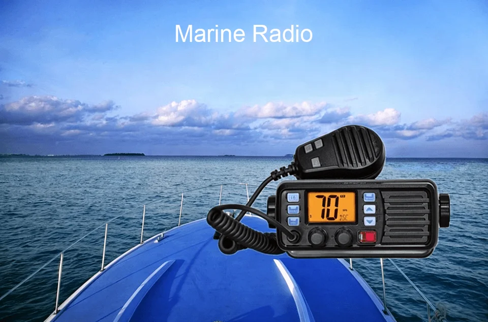 VHF Marine Radio IP-67 Waterproof and Dustproof Fm Radio Transmitter External GPS Receiver Boat Ham Radio