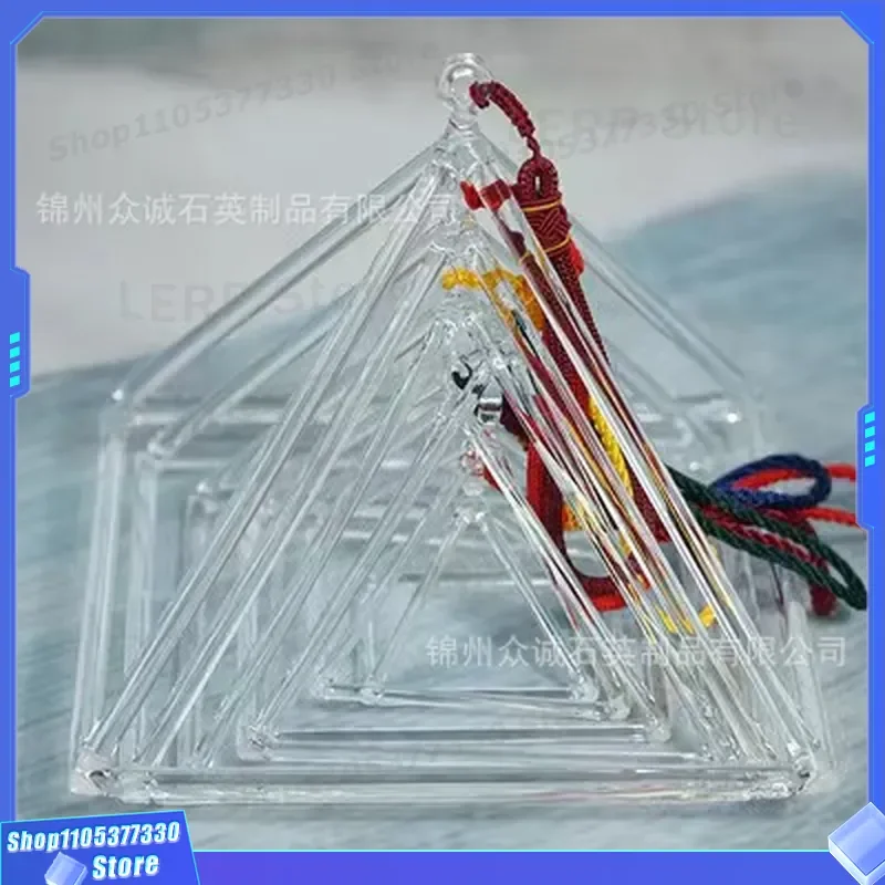 Natural Quartz Crystal Pyramid Sound Healing Instrument Yoga Meditation Music Tripod Stand Percussion Tool for Chakra Balance