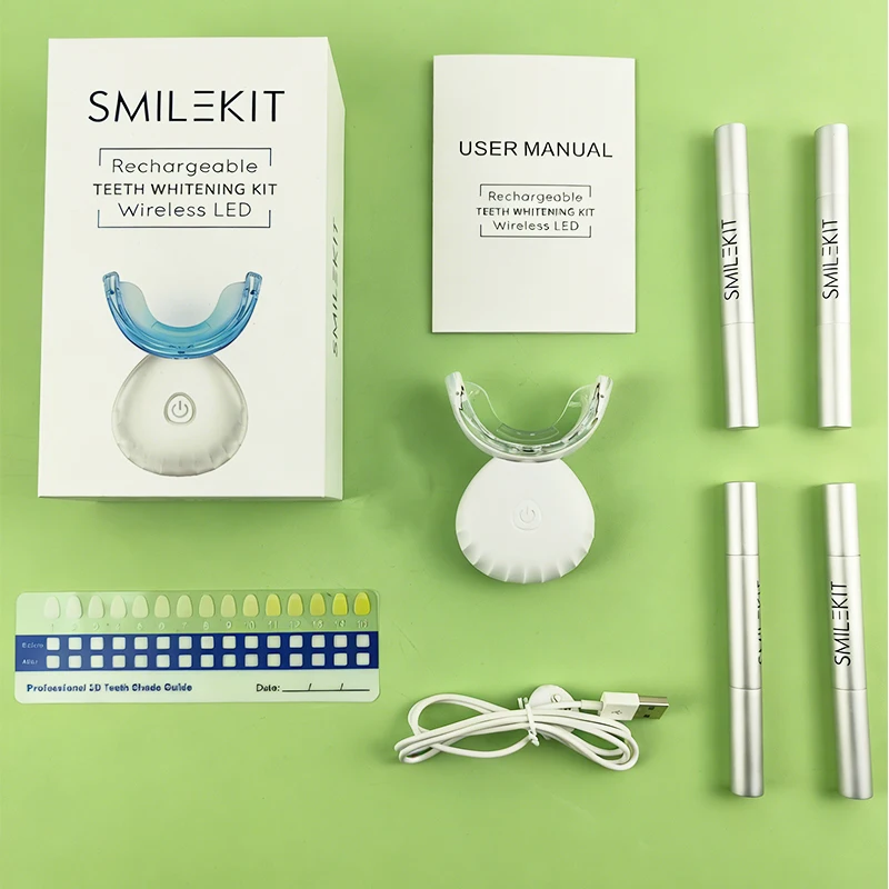 Handheld USB Rechargeable Wireless LED Teeth Whitening Machine Portable Waterproof Oral Care Lamp Set for Teeth Brightening
