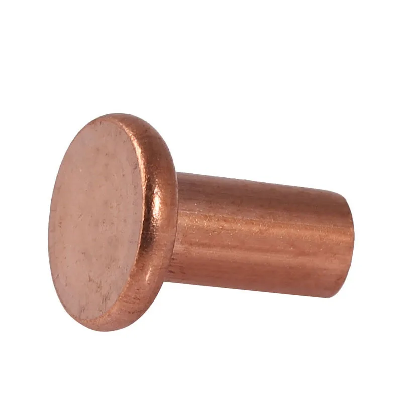 Red Copper Solid Flat Head Rivet Self-plugging Percussion Hand Knock Rivets Solid M1.5 M2 M2.5 M3 M4 M5 M6 M8