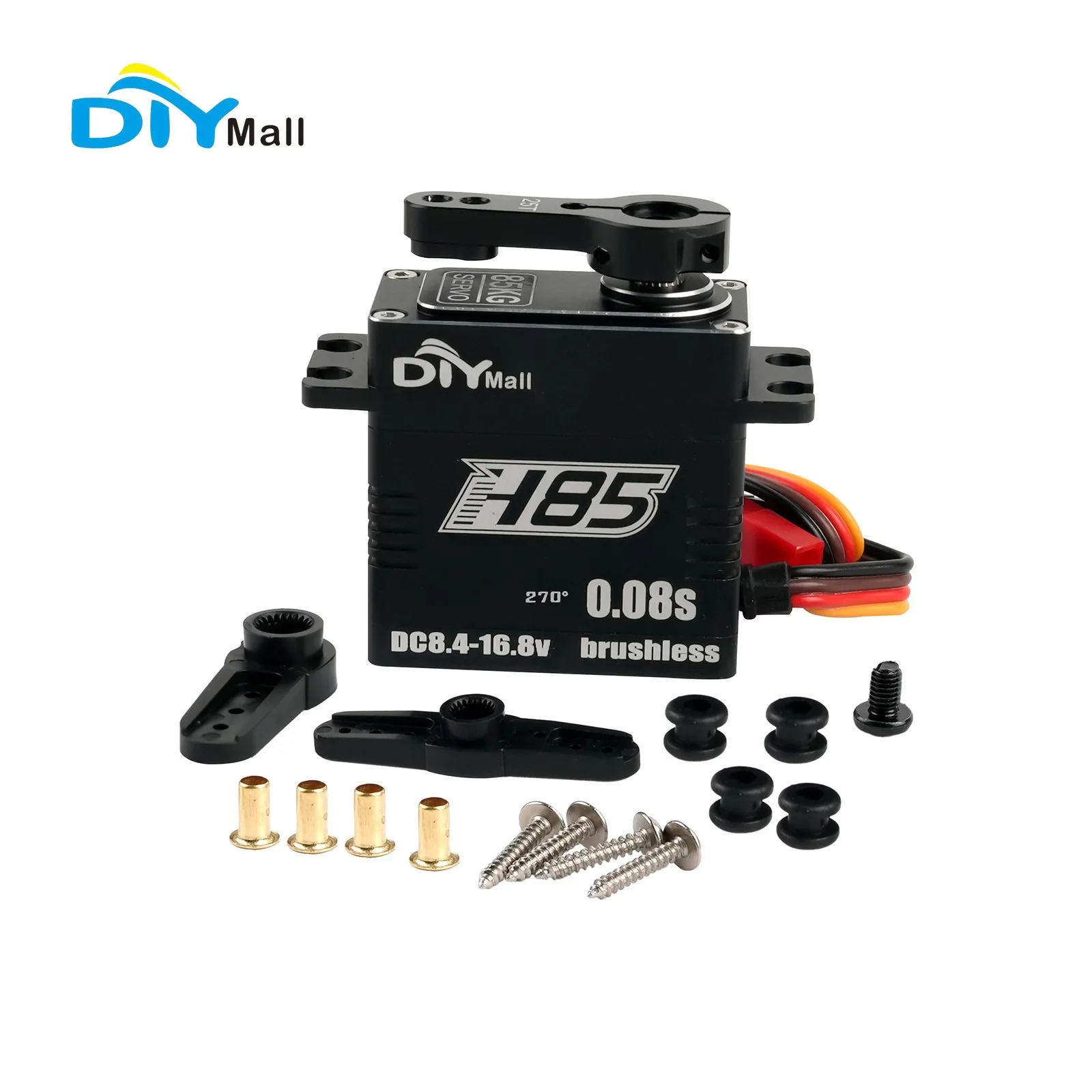 H85 HV 85KG High Torque 0.08sec 16.8V Full Metal Waterproof Brushless Servo Motor 25T Steel Gear For RC Climbing Car