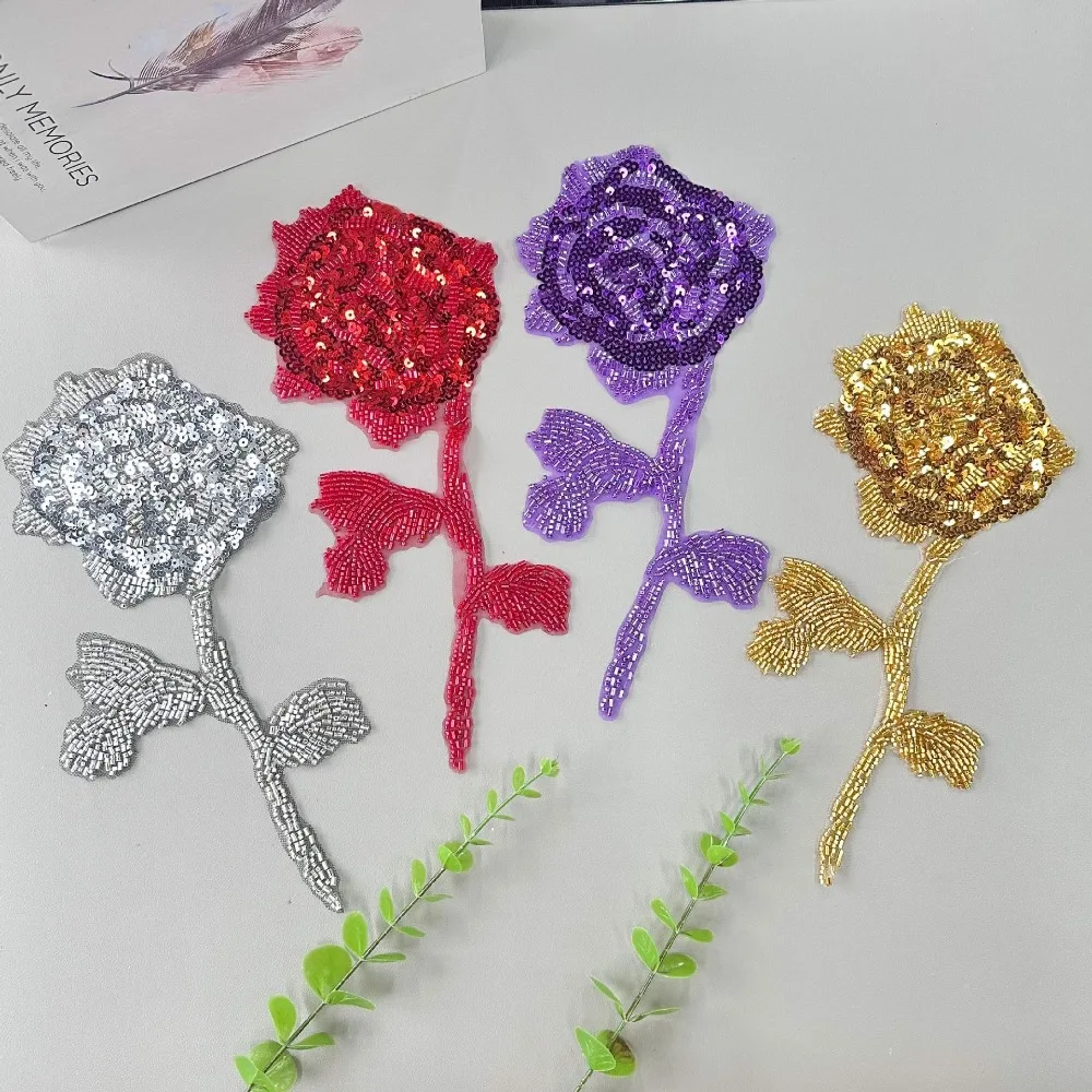 1PC Dingzhu Sequin Chest Flower Wedding Dress Clothes Decoration DIY Removable Breast Flower Brooch Appliques Sewing Supplies