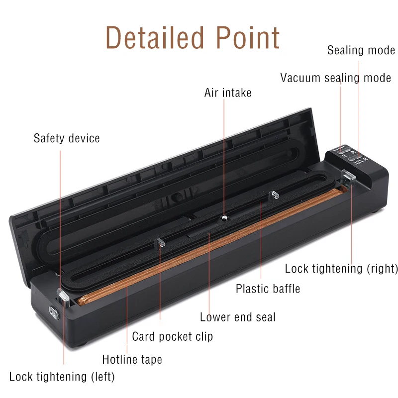 สูญญากาศเครื่องซีลสำหรับห้องครัวอาหารใหม่ Packer อาหาร Saver Commercial สูญญากาศปิดผนึกอาหารความร้อนซีล