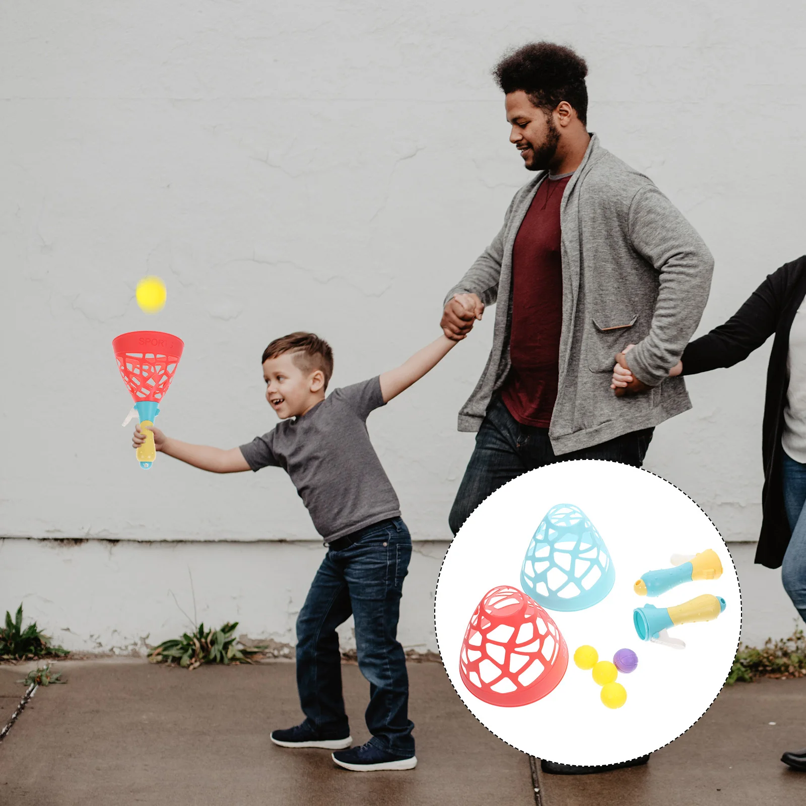 

1Set of Premium Plastic Catching Cups Fun Pop-Pass-Catch Ball Game for Children Indoor Outdoor Activity Family Interaction