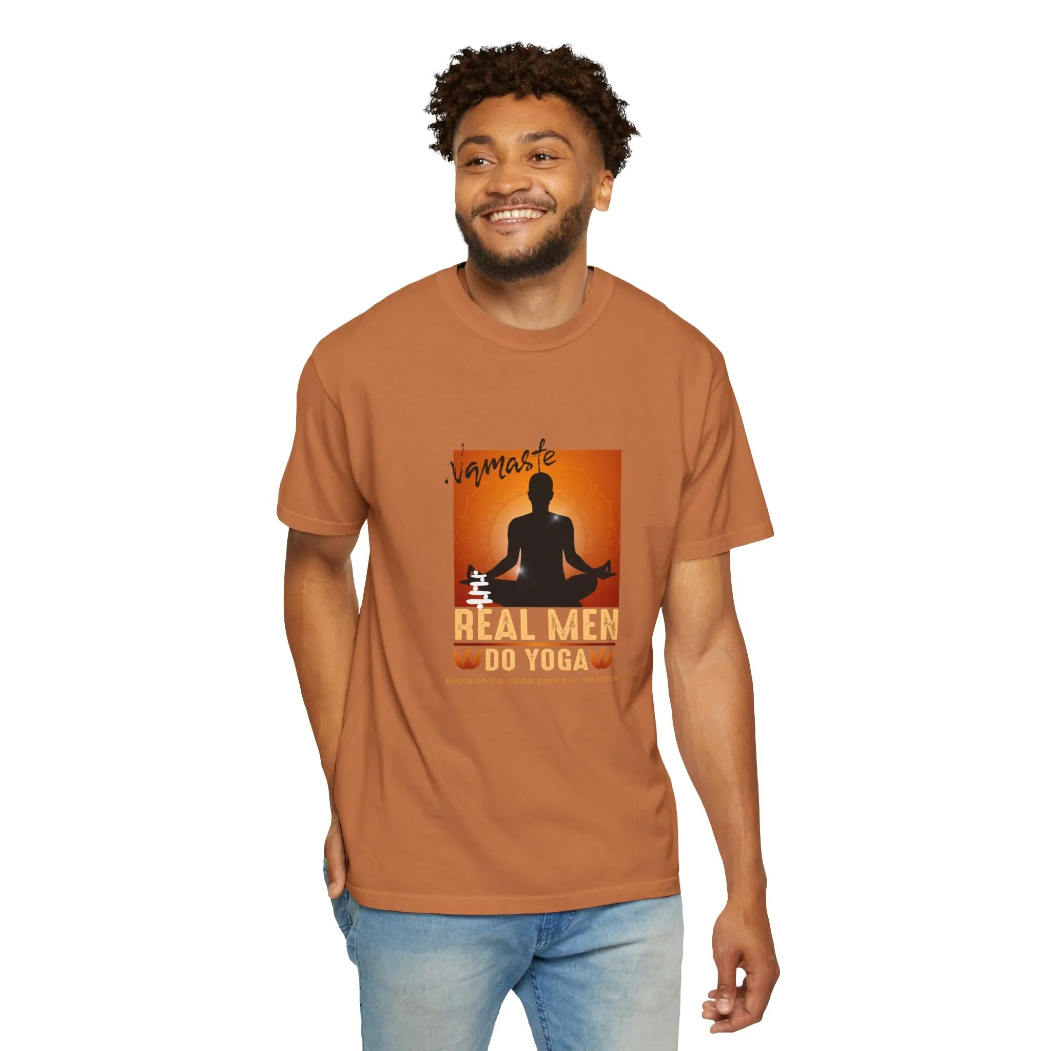 Real MAN do Yoga Namaste Minimalist Streetwear T Shirt Hobby Lifestyle Meditation