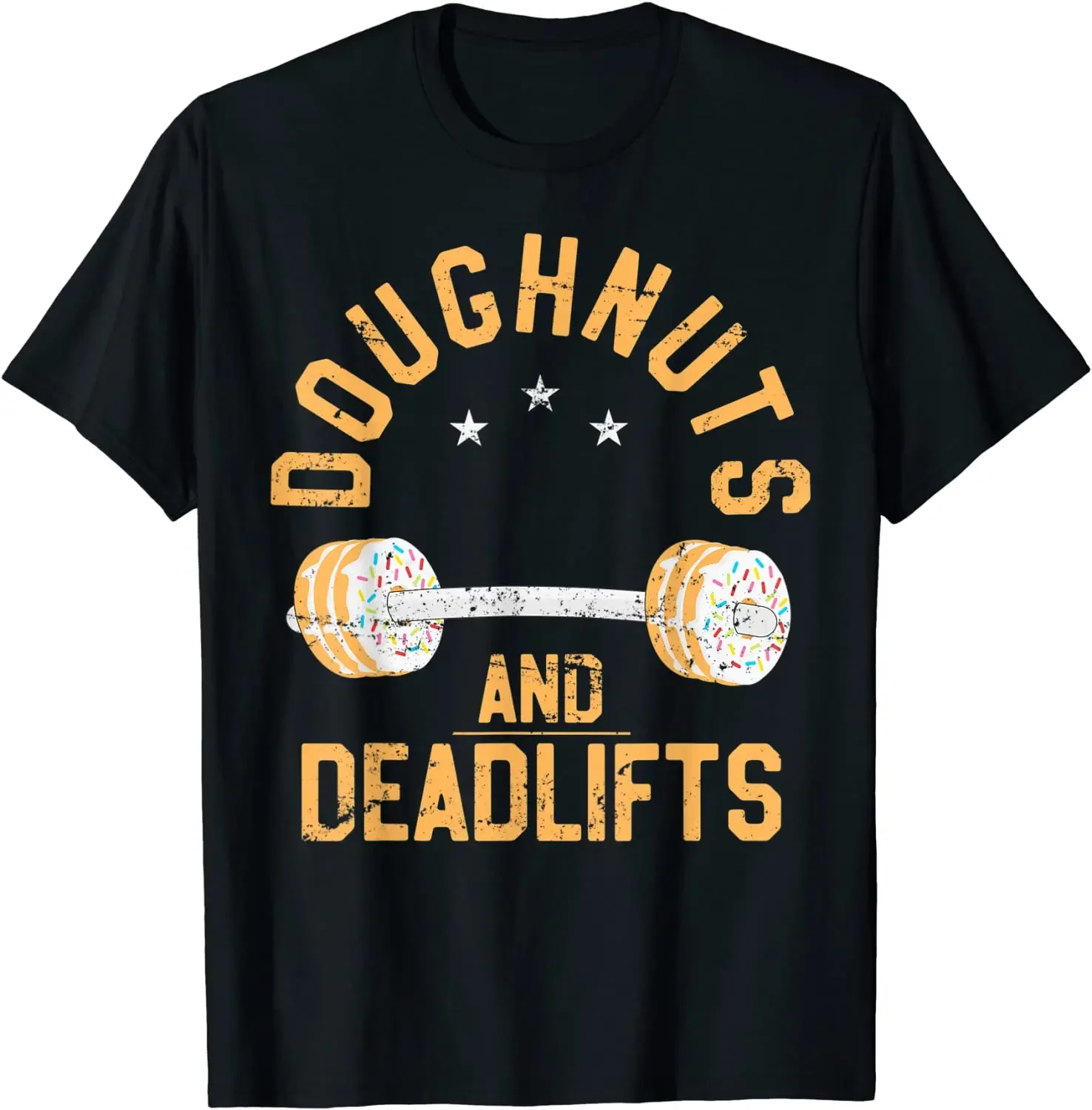 Funny Donut Workout T-Shirt Funny Donut Weightlifting Gym Summer Cotton O-neck T-shirt