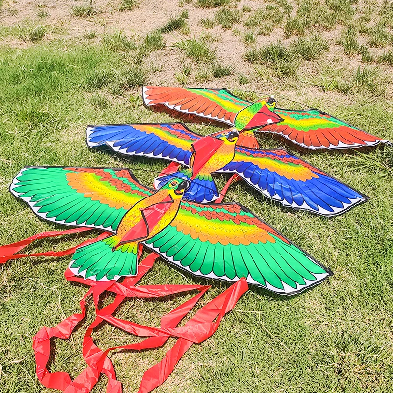Cometa para loros Paradise Bird de 1,1 m con mango de 100m y cola de 1,4m, cometa para pájaros, cometa de Animal, juguetes al aire libre para niños, deporte al aire libre