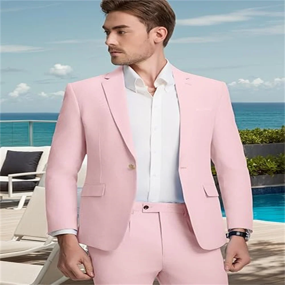 

Мужской костюм Slim Fit, костюмы из двух предметов для мужчин, деловой костюм, куртка, брюки, деловые повседневные костюмы, смокинги для свадьбы и выпускного вечера