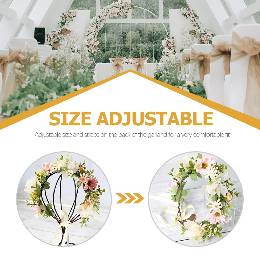 

Silk Yarn Floral Crown Bridal Headband Wedding Hair Wreath Pregnant Photo Shoot Flower Headband Lightweight Elegant Hair