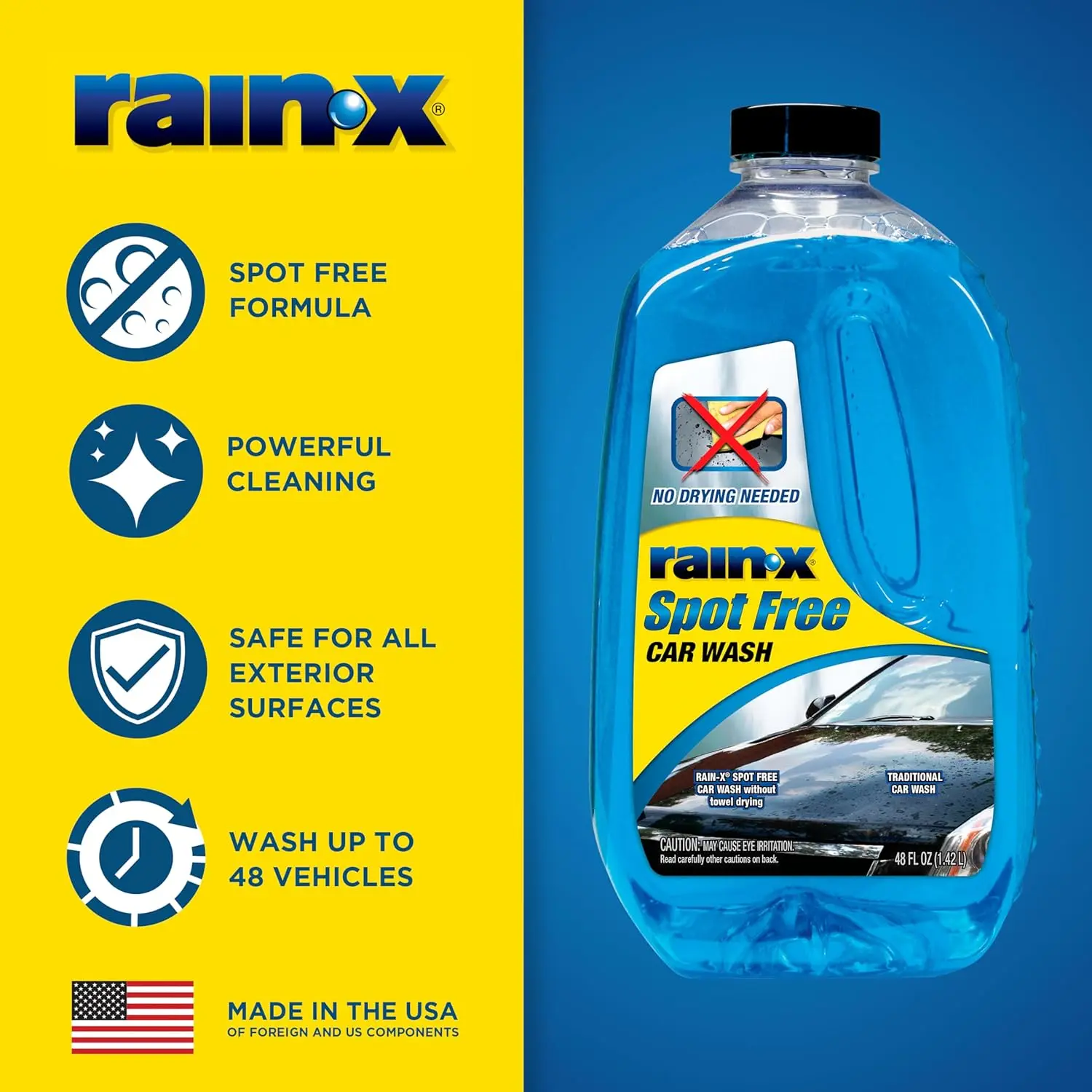 High Foam Car Wash Soap, Spot-Free Rinse No Drying Needed, 48oz