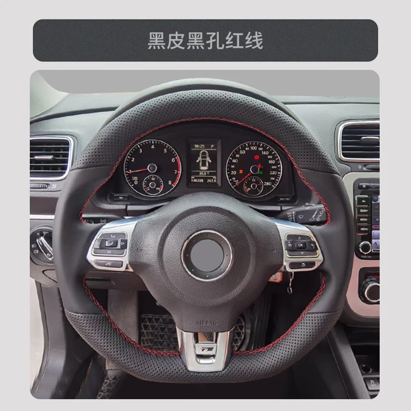 

Leather Car Steering Wheel Cover for Volkswagen Golf 6 GTI MK6 VW Polo GTI Scirocco R Passat CC R-Line 2010 Interior Accessories