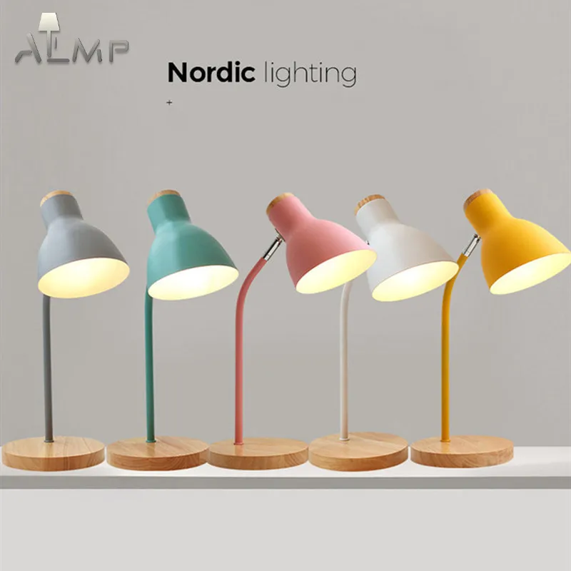 

Multi-angle Creative light Nordic Wooden Art Iron Desk Lamps Eye Protection Reading Table Lamp Living Room Bedroom Home Decor