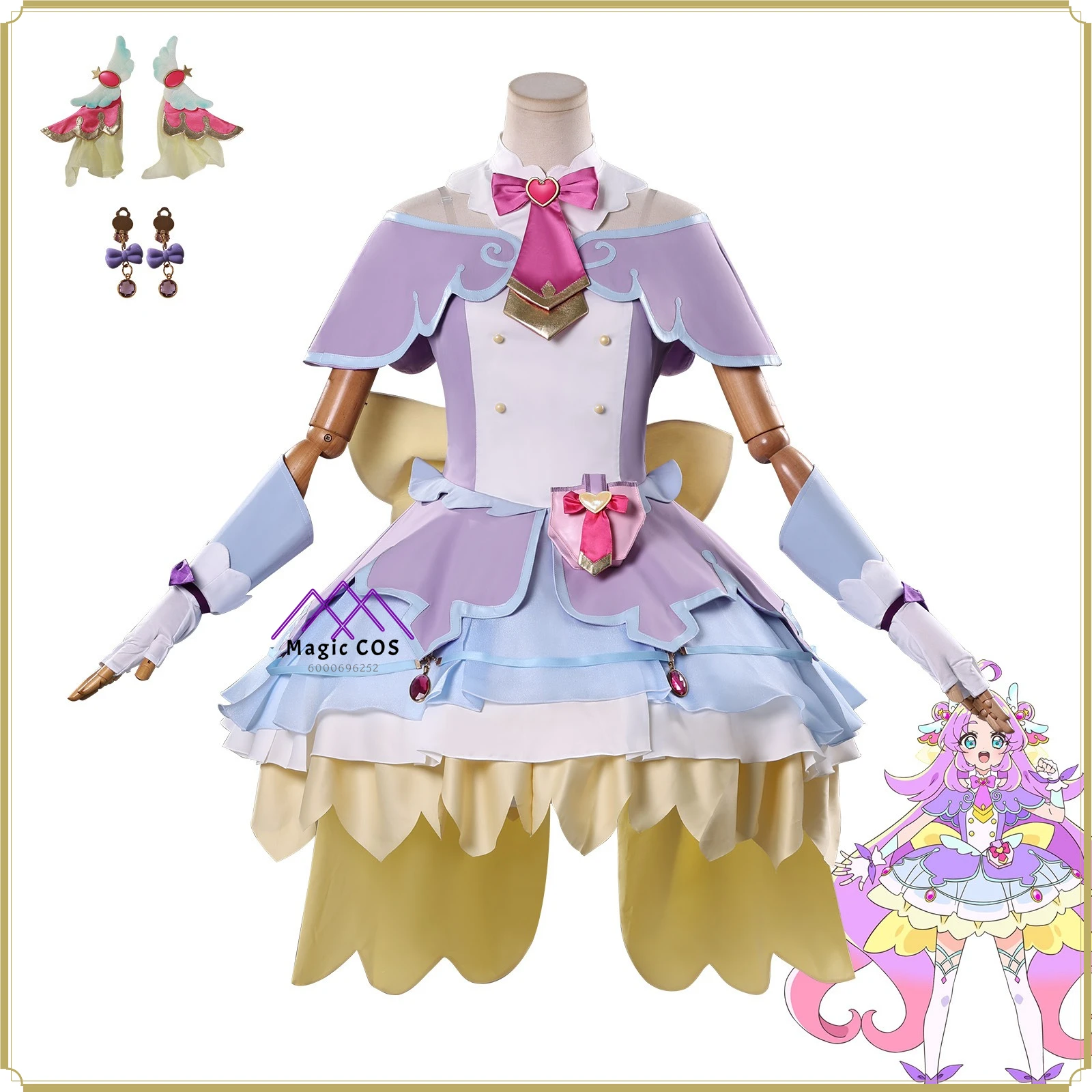 

High Quality Cosplay Costume - Anna Full Set Lolita Dress Yellow Bow + Wig Anime Outfit Comic Con Halloween Party Suit