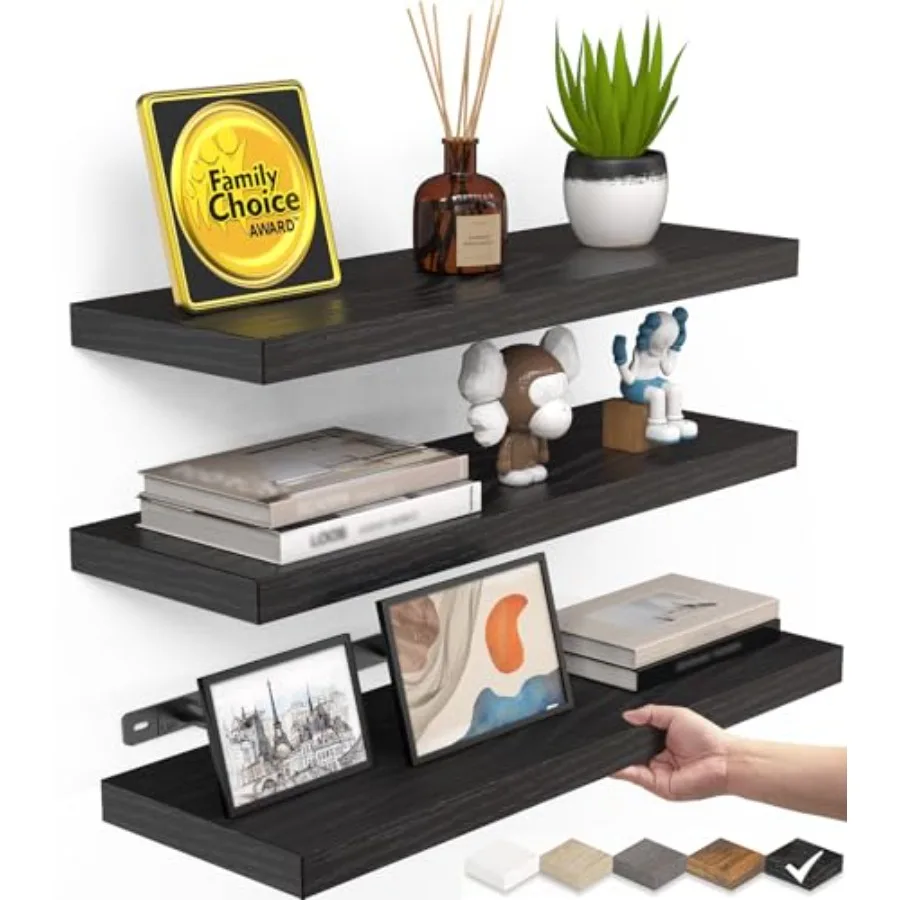 

Floating Shelves for Wall Wall Mounted Rustic Wood Shelves for Bathroom Bedroom Living Room Kitchen Hanging Shelf for Books/Sto