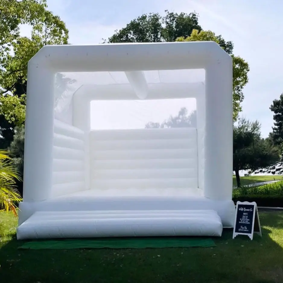 White Popular Inflatable Castle Suitable For Birthday Party Wedding With Slide Inflatable Bounce House