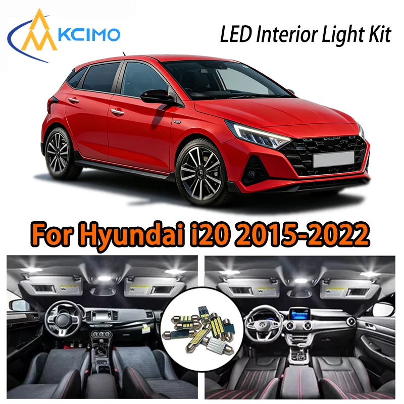 

High Quality LED Interior Lights For Hyundai i20 2015-2022, Super Bright Easy Install Two Colors