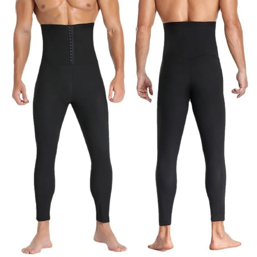 

Compression Fit Sweat Absorption Pants Hot Thermo Sauna Effect Body Shaper Sweat Absorption Gym Ready Men Loss Leggings
