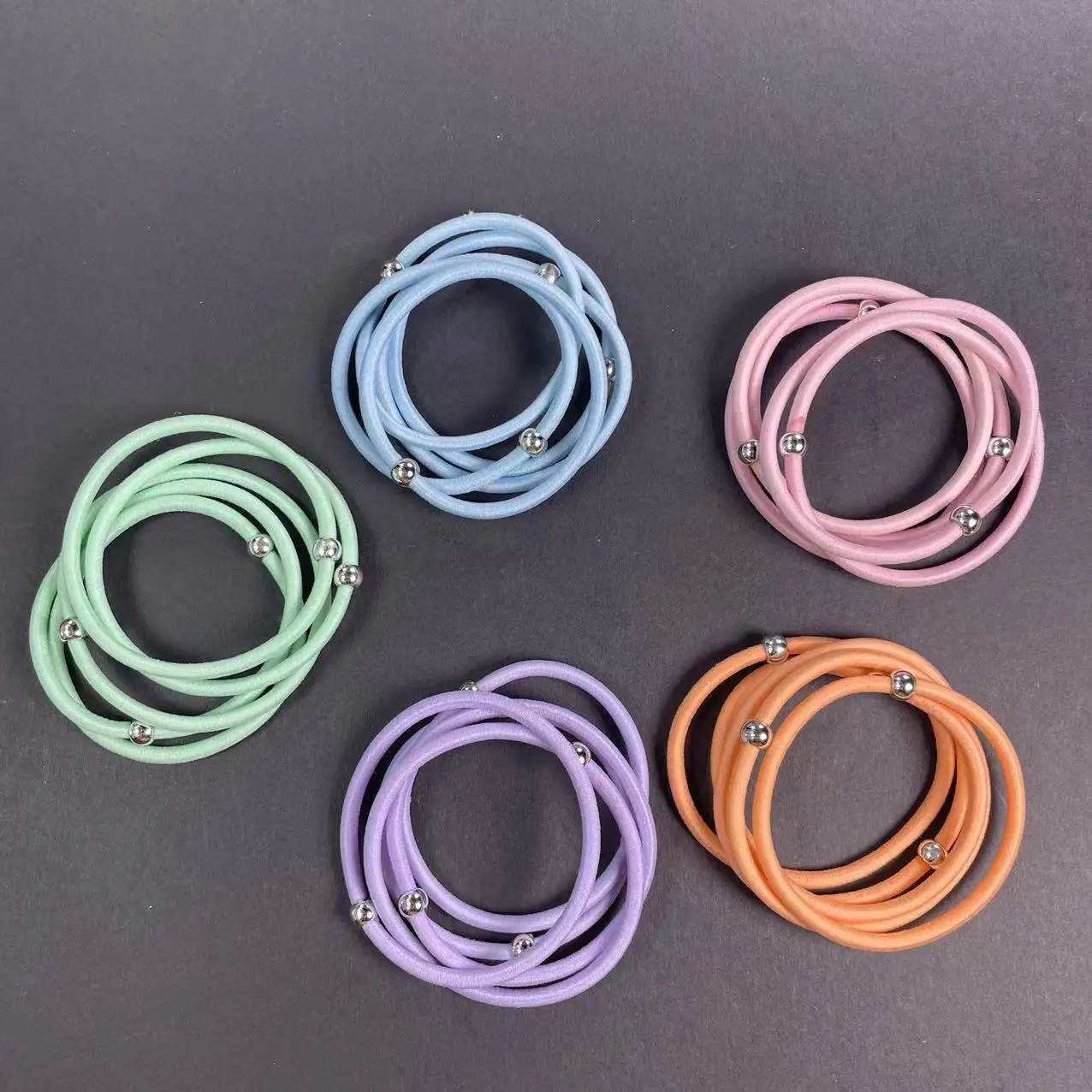 50Pcs Koreanische Frauen Elastische Haar Bands Vergoldet Gummi Haar Krawatten Scrunchies Für Mädchen Pferdeschwanz Halter Haar Ringe Seil – Detail 7