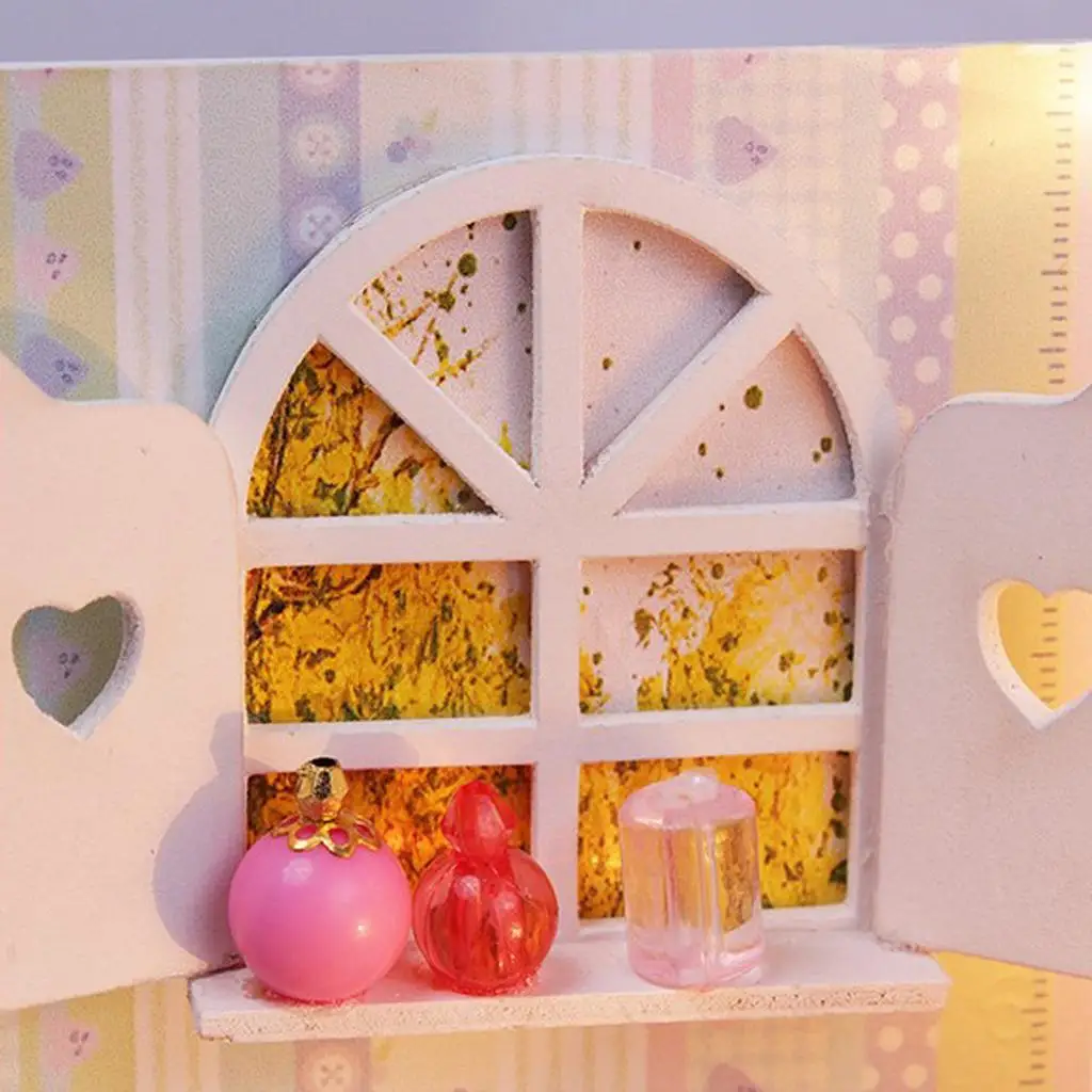 Modelo de dormitorio de muñecas DIY, balsa de mano, regalo, casa de muñecas en miniatura, 1:24