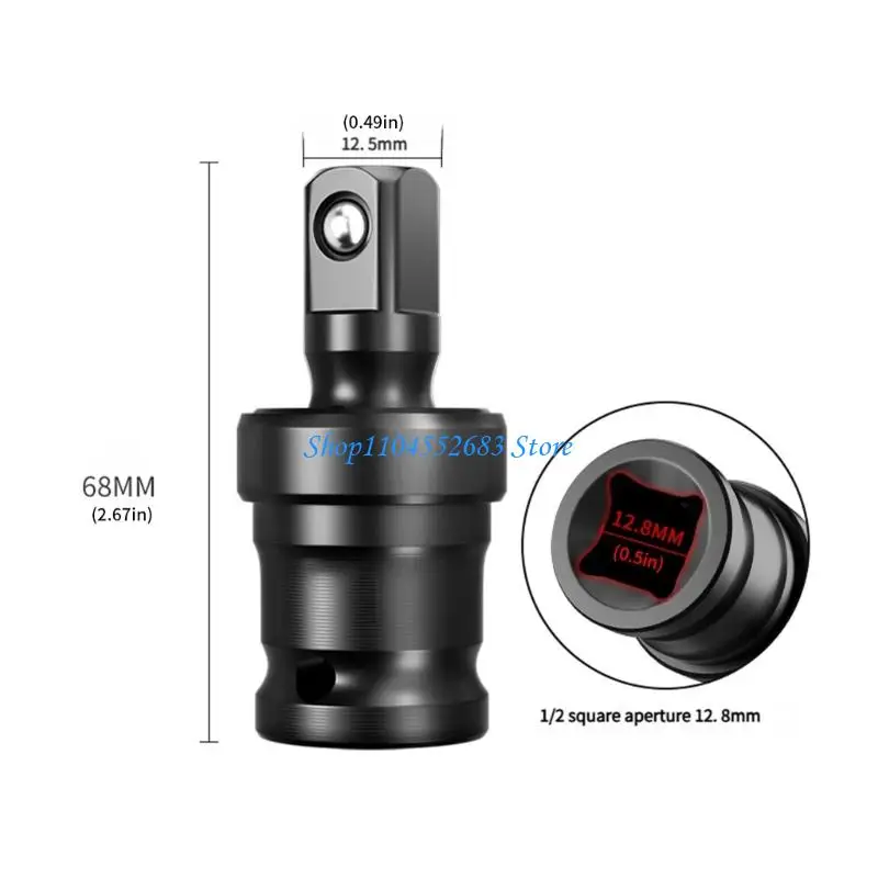 Y6GD 1/2Inch Impact Wrench Universal Joint Adapter Steel Construction Secure Locking Mechanism For Tight Space