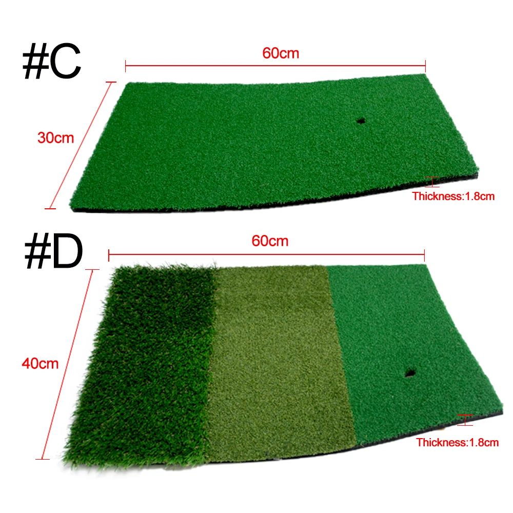 Golf Hitting Mat 3 Grasses with Rubber Tee Hole Golf Training Aids Indoor Backyard Outdoor Tri-Turf Golf Hitting Grass Golf Mats