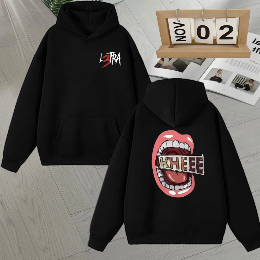 

Luar La L Music Album L3TRA Graphic Sweatshirt Autumn Winter Double Sided Print Men Women Hoodie Unisex Fleece Oversize Pullover
