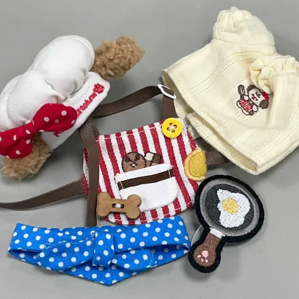 قبعة الشيف 10 سم ملابس قطنية تلبيس ملابس جميلة الزي مضحك المئزر مجموعة الملابس مجموعة هدية للأطفال #3