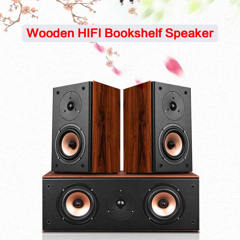 KYYSLB 360W 4-16ohm X-H9 Wooden HIFI Home Theater Speaker Center Surround Sound Set Retro Bookshelf Combination Speaker