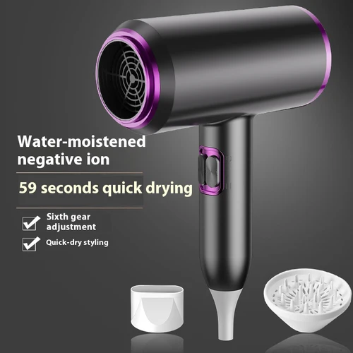 핫 및 콜드 버튼이 있는 살롱 헤어 드라이어, 디퓨저 및 스타일링 깍지 있는 이온 헤어 드라이어, 2000W 