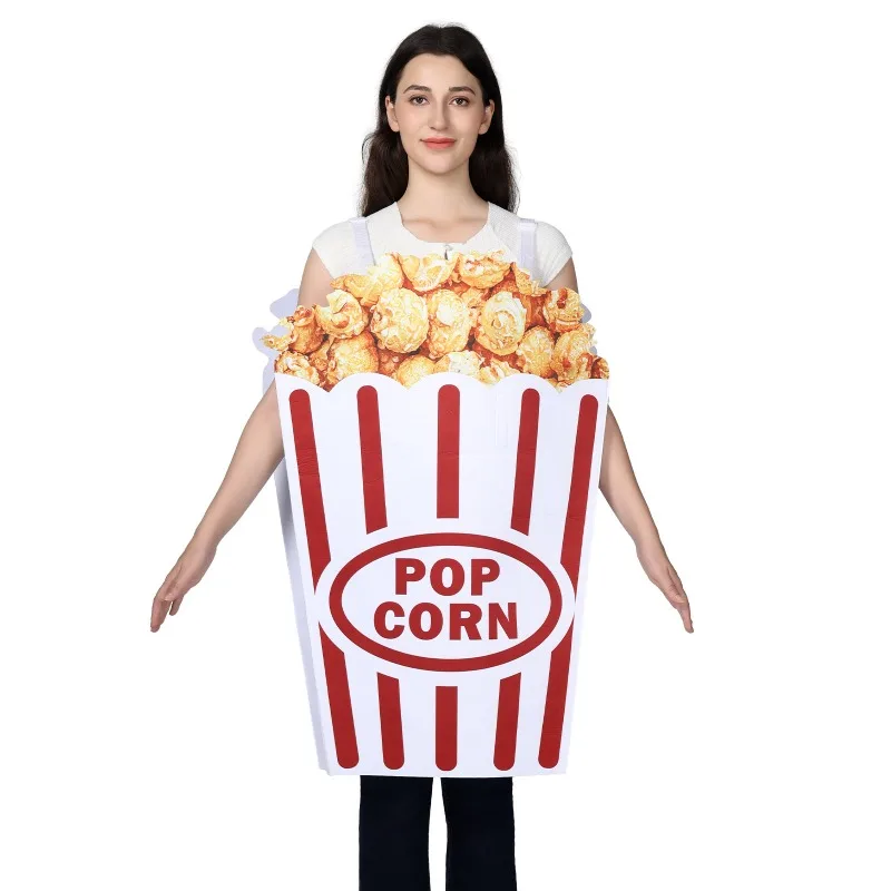 New Halloween Cosplay Costume Funny Popcorn Digital Print Jumpsuit Carnival Theme Party Role Playing Outfits for Adult Unisex view 5